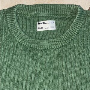 Frank and Oak Green Rubbed Sweater Medium